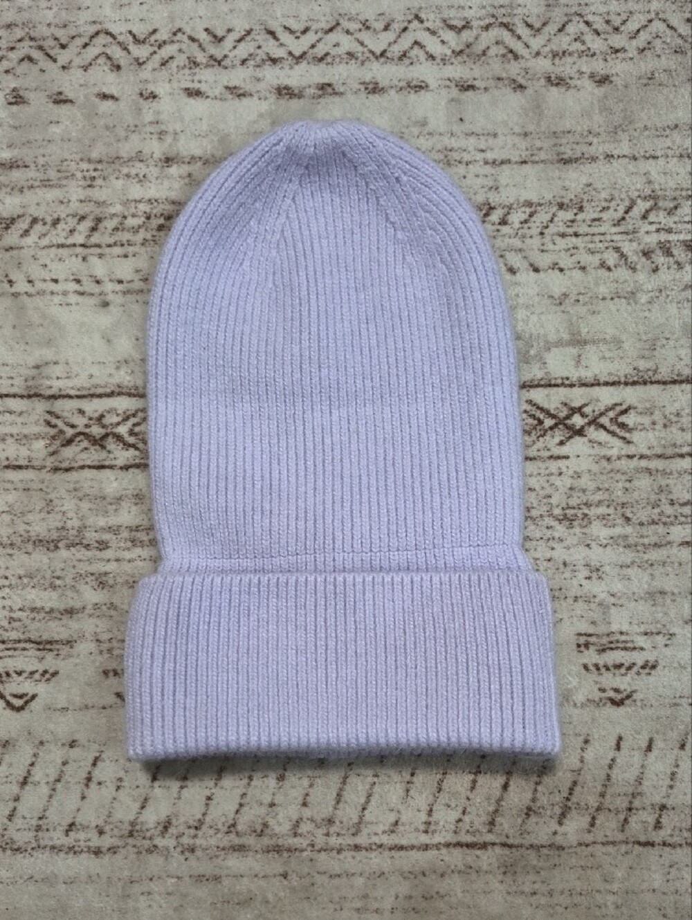 Lavender Ribbed Knit Beanie OS - Picture 2 of 3
